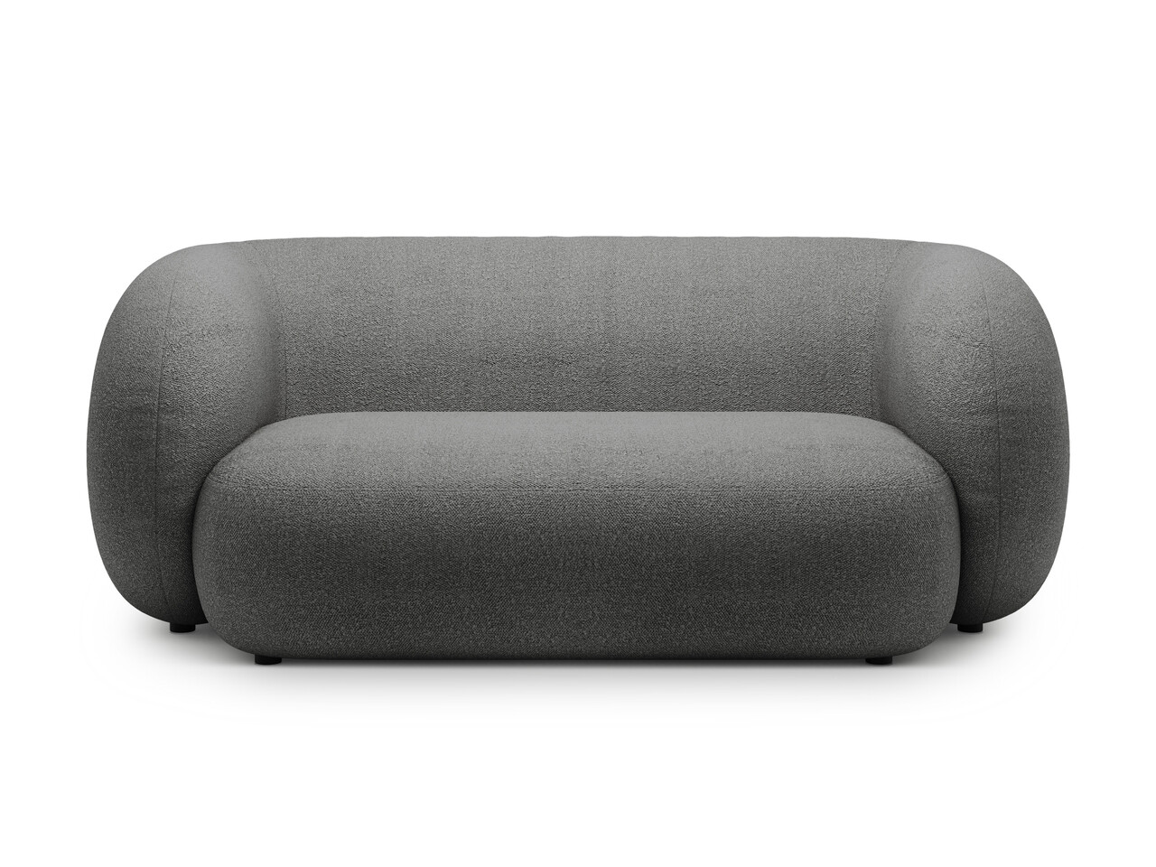 Canapea modulara 2 locuri, Kate, Micadoni Home, 183x99x76 cm, tesatura boucle, gri inchis - imagine 5